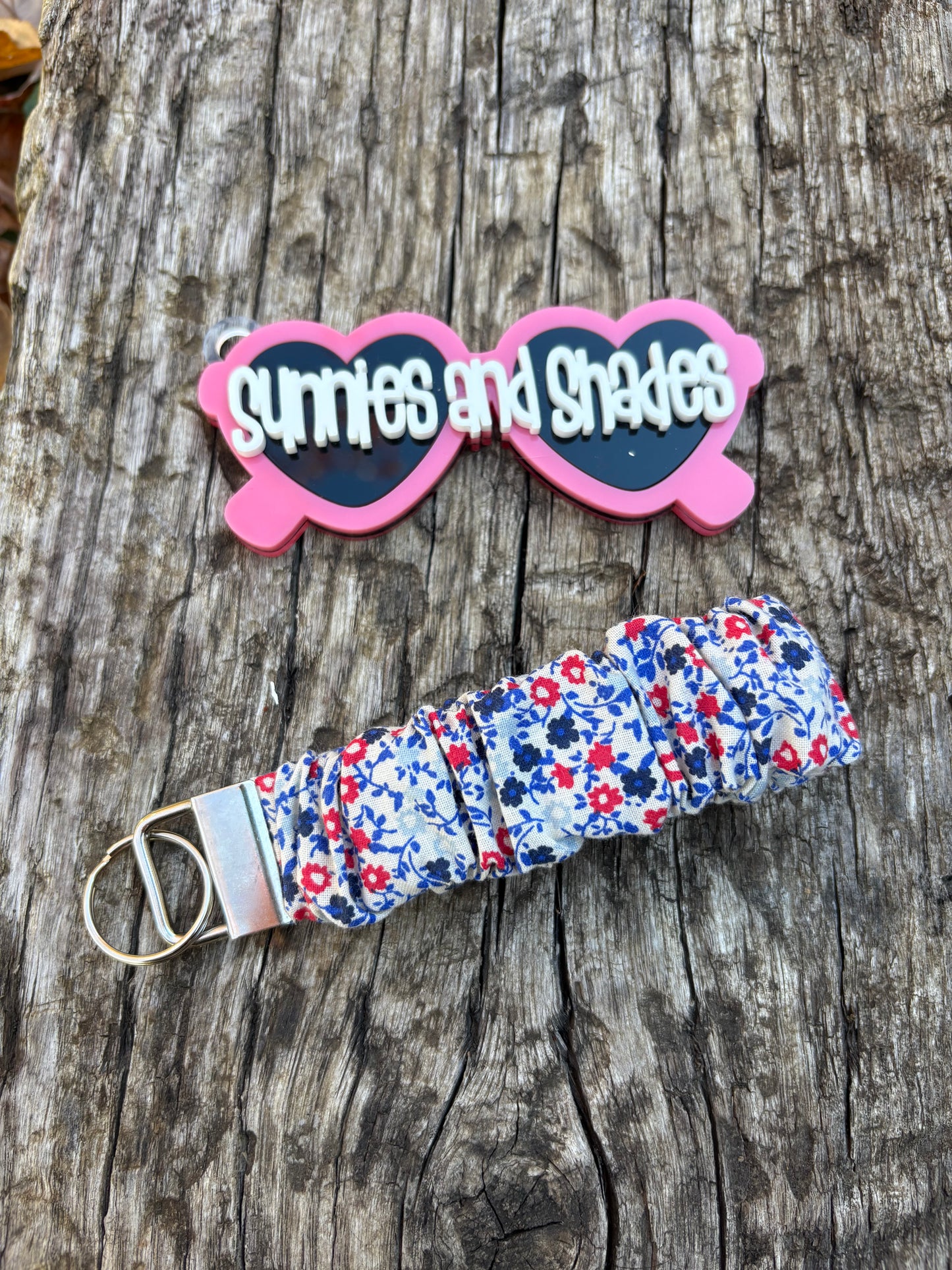 RTS - RWB Floral Scrunchie Keychain