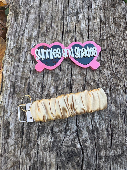 RTS - Gold Satin Scrunchie Keychain