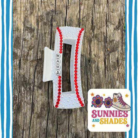 Baseball Inspired Hair Clip