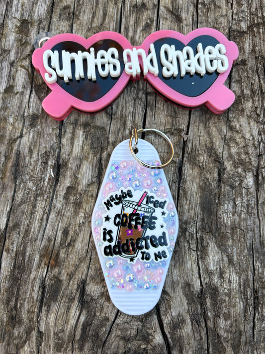 RTS - Iced Coffee Addiction keychain