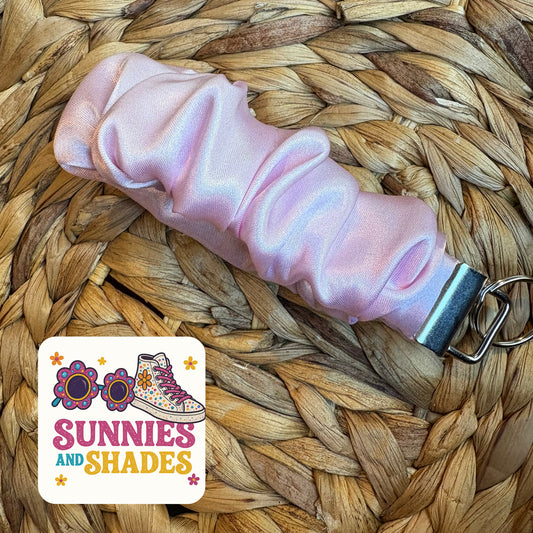 RTS - Baby Pink Satin Scrunchie Keychain