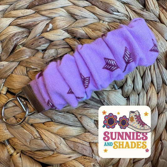 RTS - Purple Arrow Flannel Scrunchie Keychain