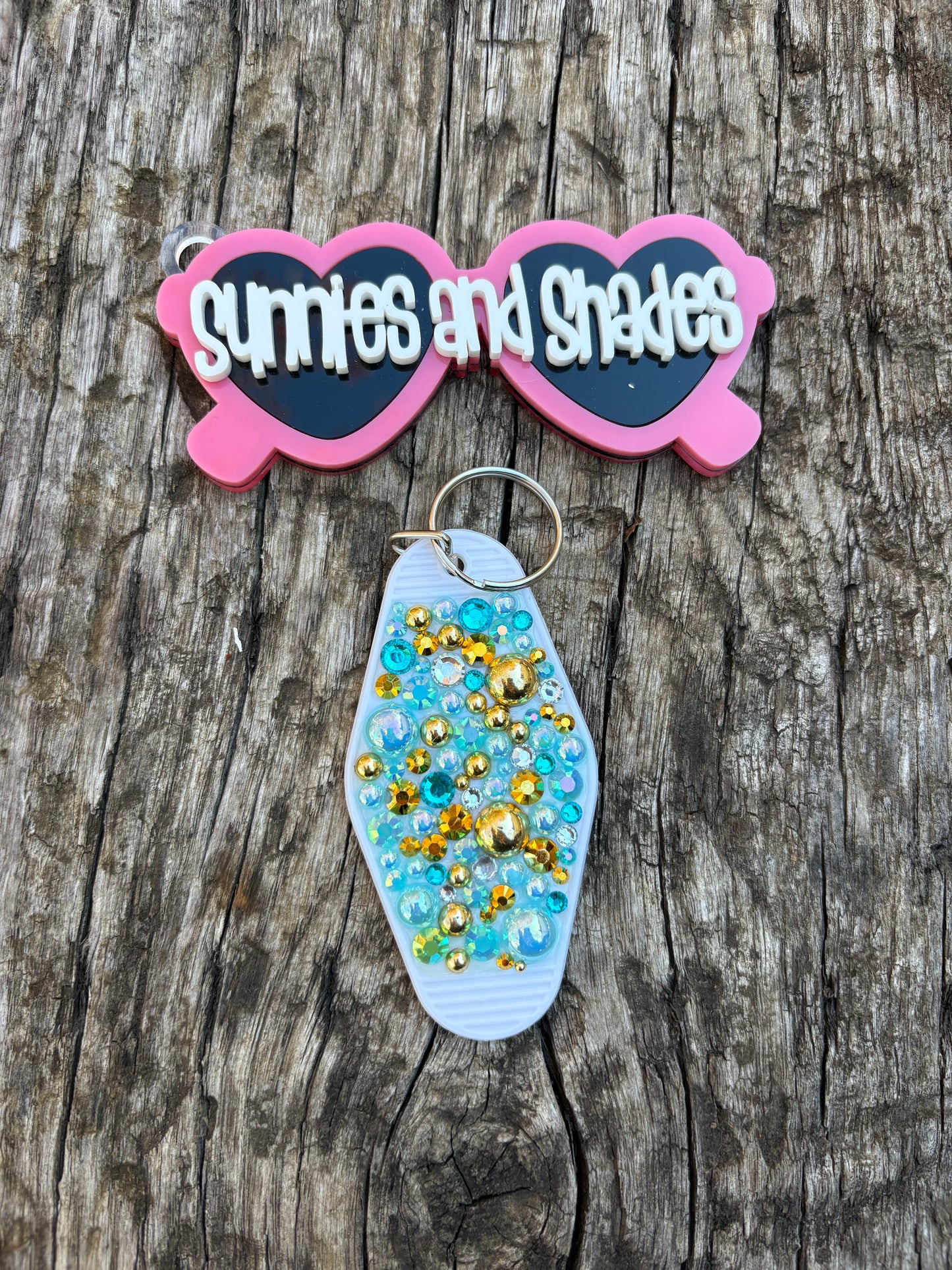 RTS - Teal and Gold keychain