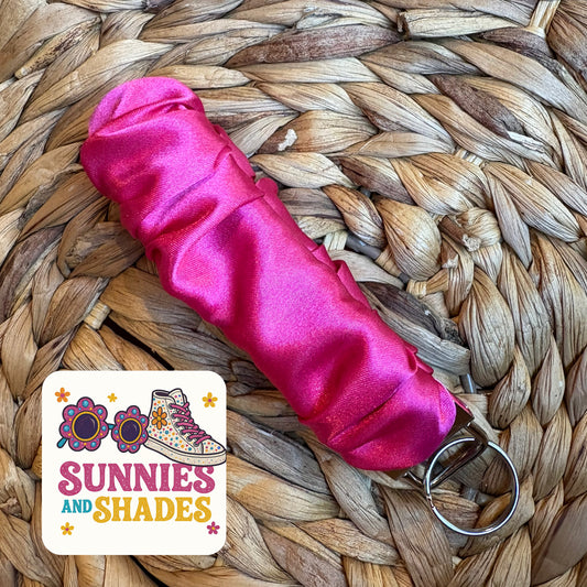 RTS - Magenta Satin Scrunchie Keychain
